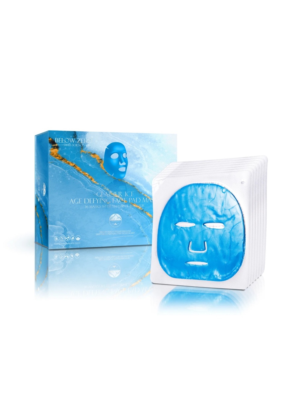 Below Zero Glacier Ice Age Defying Face Pad Mask with Vitamin E Booster 16 masks